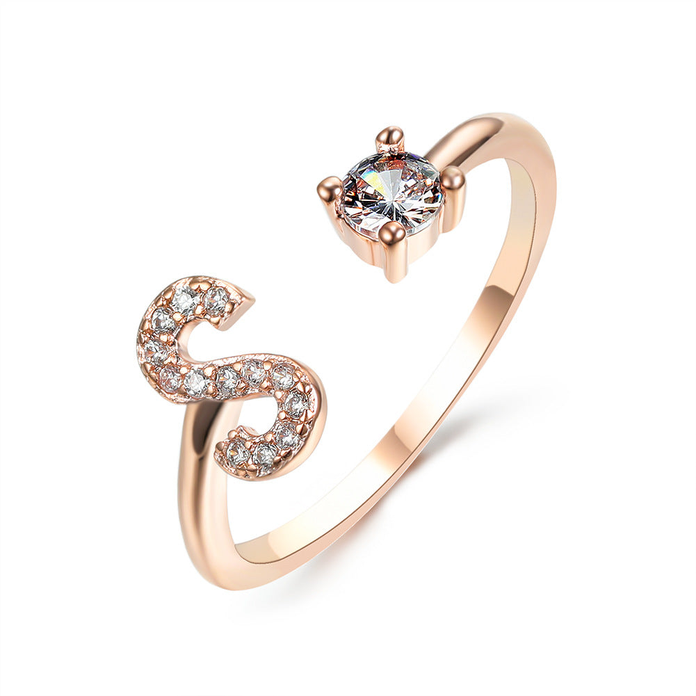 New Design Adjustable 26 Initial Letter Ring Fashion Jewelry For Women Simple Elegant Jewelry New Design Adjustable 26 Initial Letter Ring Fashion Jewelry For Women Simple Elegant Jewelry